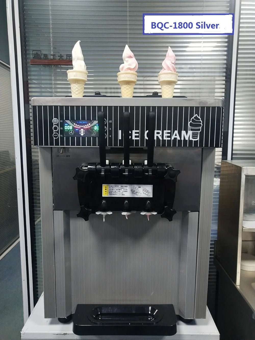 YINSHUO BQC-1800 3 Flavor MAQUINA DE HELADOS SOFT Table Top  Frigomat Ice Cream Machine