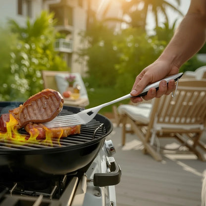 Overseas Stock Free Shipping 4PCS Grilling Tool Set BBQ Grill Accessories Stainless Steel Barbecue Utensil