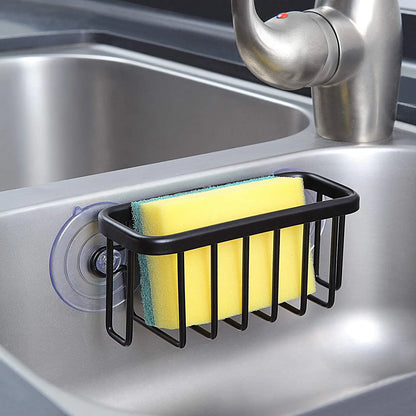 Kitchen Sink Sponge Holder Brush Holder Black Sink Storage Organizer Caddy