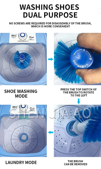 Shoe Washing Machine Household Portable Removable Shoe Washing Machine Socks Washing Machine Integrated Blue Light Antibacterial