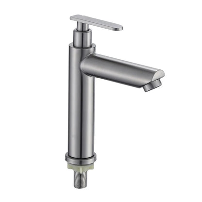 Stainless Steel 304 Basin Faucet Single Cold Water Faucet Tap Single Handle Bathroom Wash Basin Faucet