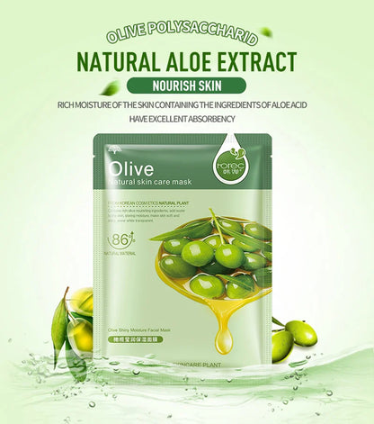 Skin Care Natural Fruit Plant Facial Mask Moisturizing Oil-Control Blueberry Cucumber Pomegranate Fruit Aloe Sheet Face Mask