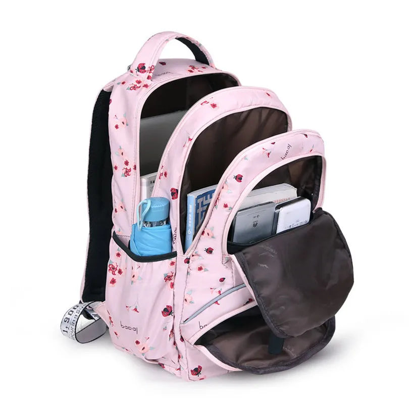 Cherry blossoms elementary school backpack for girls black pink floral bookbag fashion school bags for girls cute flower bookbag