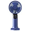 USB Portable 6-Speed Digital Display Fan Mini Handheld Large Wind Silent Desktop Cooling Gift Foldable for Household Car Use
