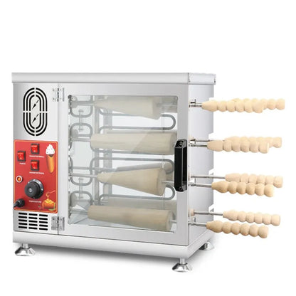 Snack Food Machine Electric Kurtos Kalacs Grill Roll Machine Chimney Cake Bakery Machine