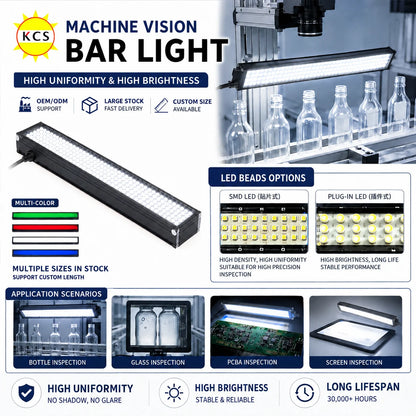 High Brightness 24V LED Bar Light for Machine Vision Surface Inspection Industrial Linear Illuminator