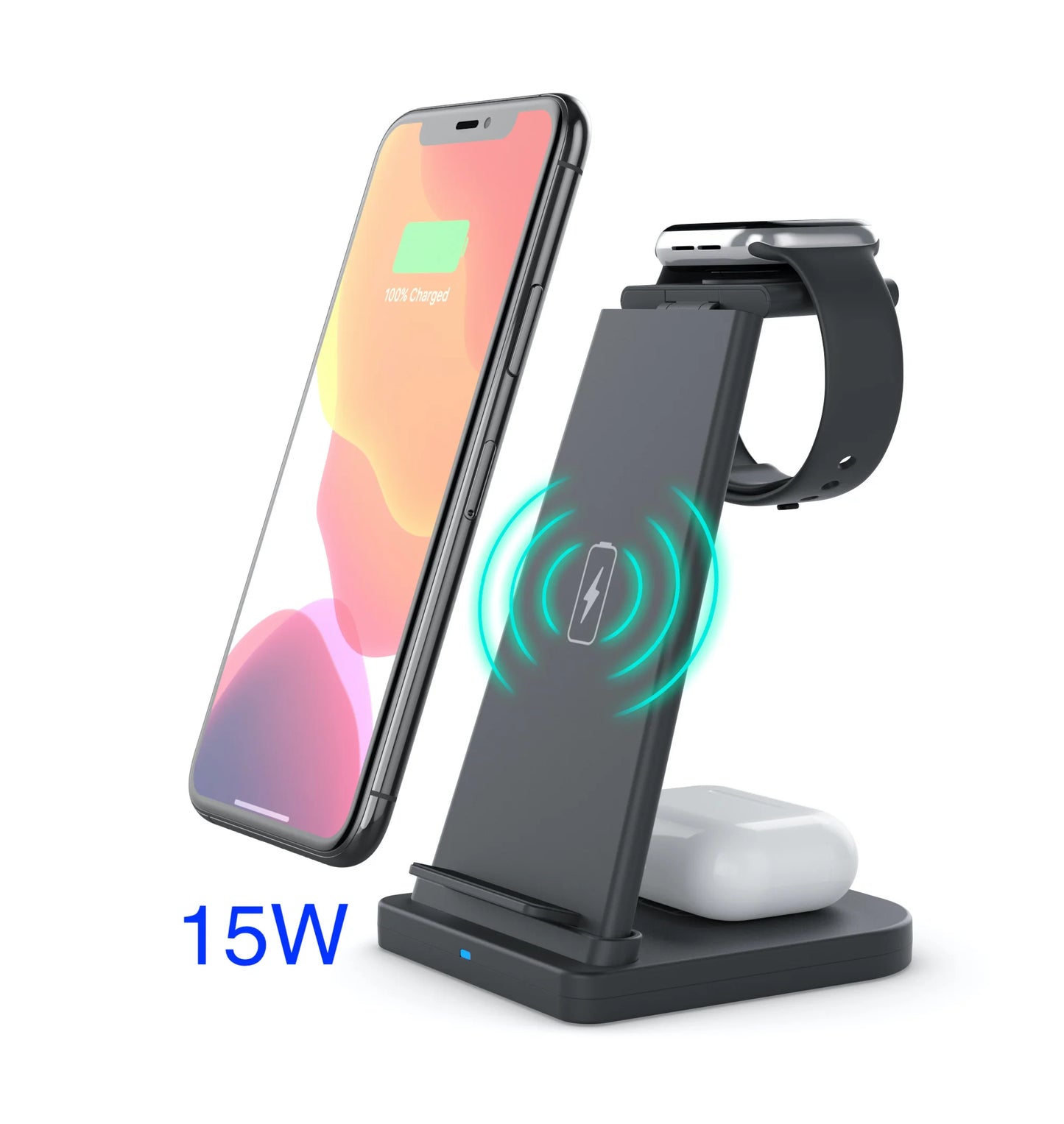 Foldable Wireless Charger PD QC3.0 10W 5V/3A Output Custom 3-in-1 Fast Charging for Phones Watch Earphones Dropshipping