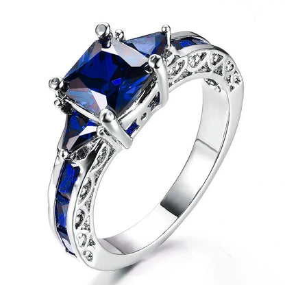 H170 Princess Cut Moissanite Ring 925 Silver Prong Setting Crown Design Engagement Band For Women