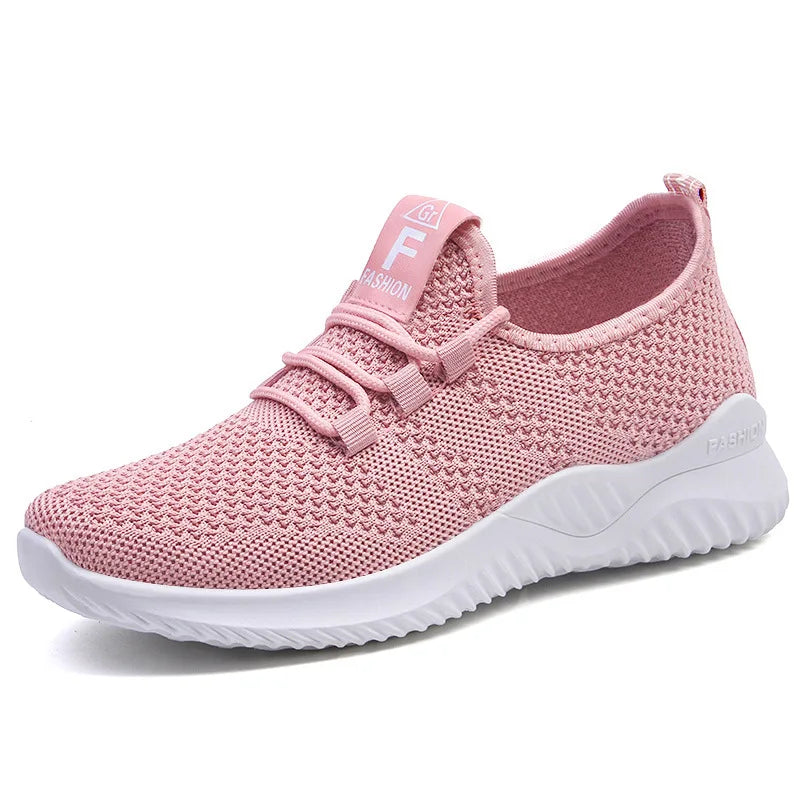 Women's Fashion Casual Sport Walking Sneakers Wholesale New Styles Disposable Breathable Flexible Tennis Shoes for Ladies