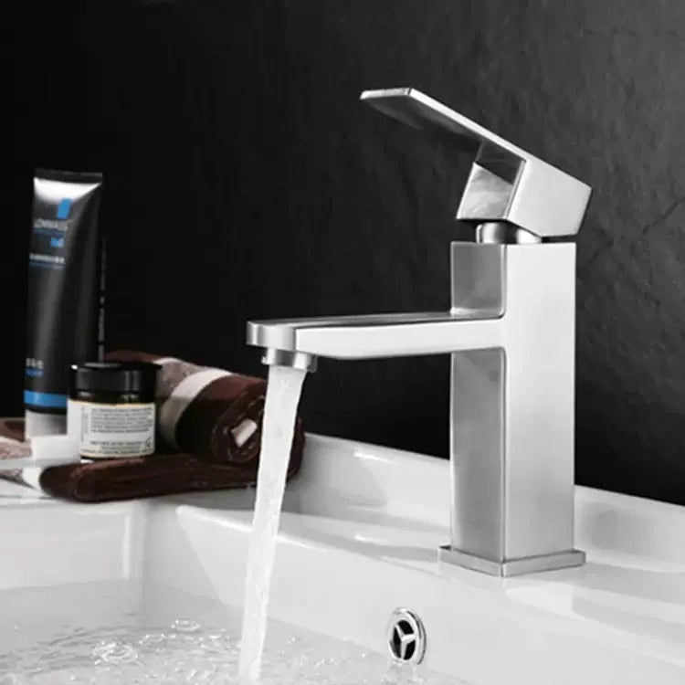 Single-Hole on Stage Stainless Steel Brass Basin Faucet Hot and Cold Metered Faucet for Bathroom and Living Room for Hotels