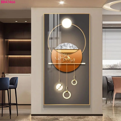 100X50CM  New Large Aluminum Alloy Frame Crystal Home Gallery Hanging Wall Decor Artwork Painting Dropshipping for Living DDP