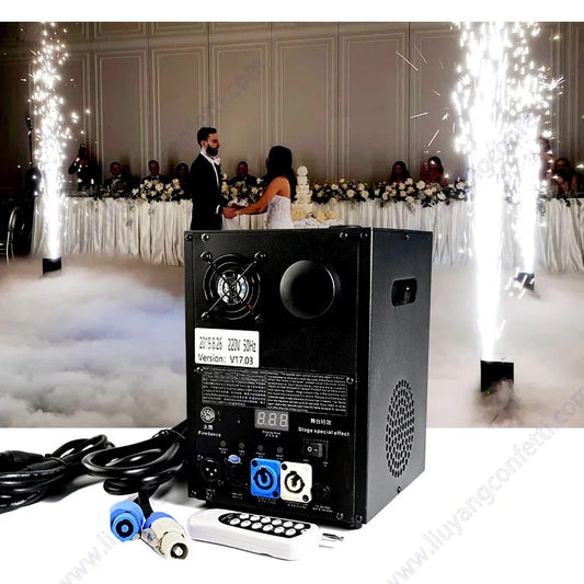 Professional Audio Video Lighting Outdoor DMX Ti Composite Powder Fog Firework Machine Stage Effects Wedding Firework Cold Spark