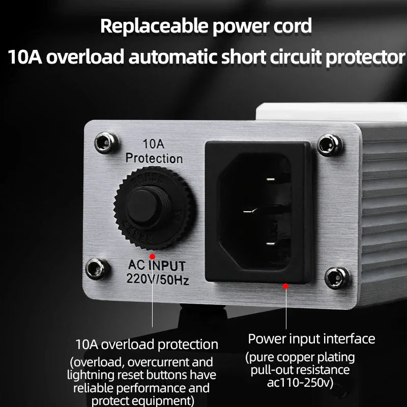 ATAUDIO HIFI Audio Power Filter Noise AC Power Filter Power 1500W 110V-250V  Purifier Surge Protection with EU Universal Outlets