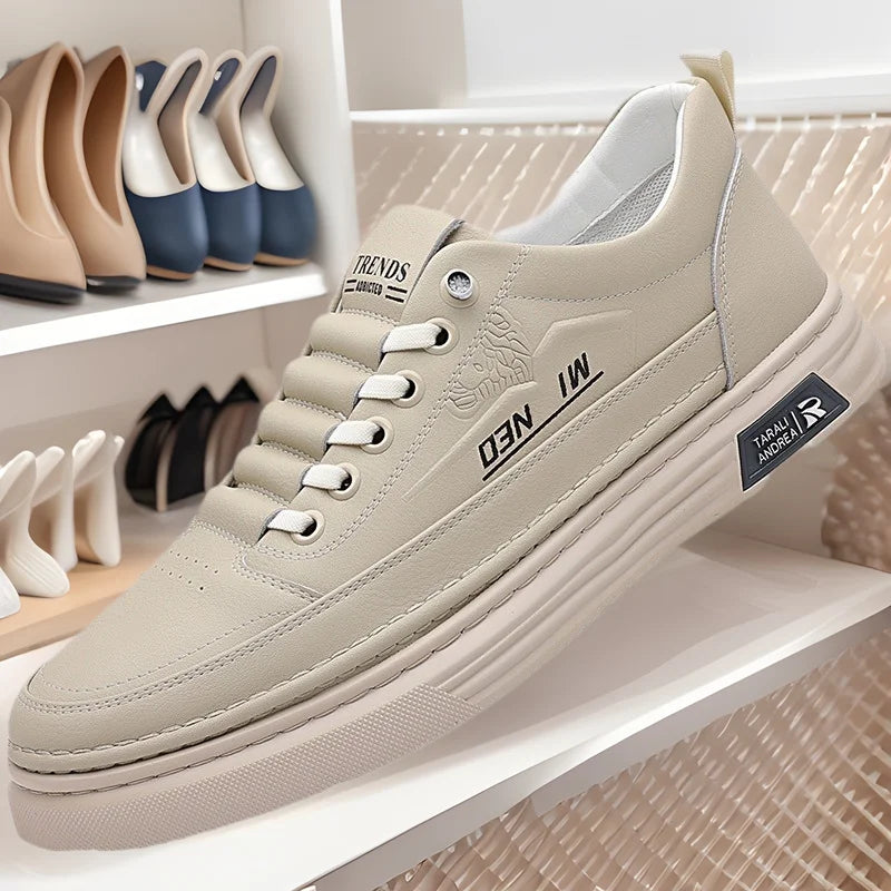 Trends Men Spring Casual Lace-Up Sneakers Round Toe Mesh Lining Rubber Outsole Anti Slippery Court Shoes