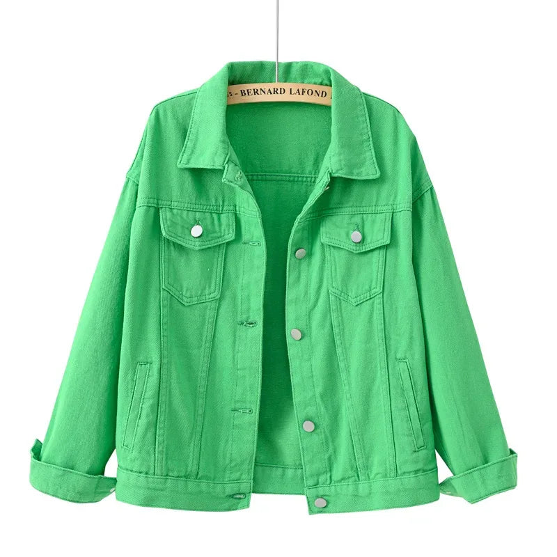 TTT-9539-T-Chaqueta Mujer Veste Femme New colorful plus-size Women Plus Size Jean Jacket Ladies Denim Coats Women Jackets