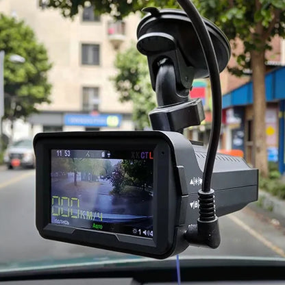 KARDAR K328SG Video Recorder with Radar Detector Signature FHD1080P IPS 140 Degree Camera Recorder GPS Radar Detector for Car
