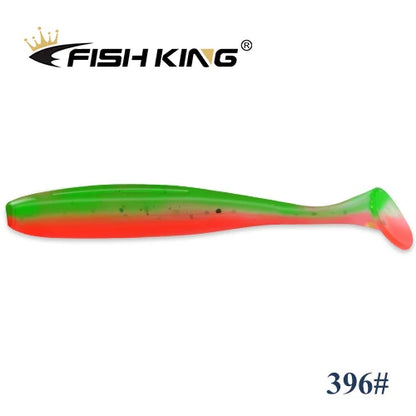 FISH KING Easy Shiner Fishing Lure 50mm 75mm 100mm Wobblers Carp Fishing Soft Lures Silicone Artificial Double Color Bait T Tail