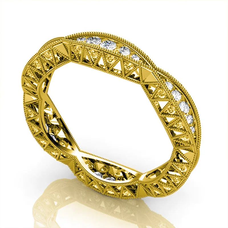 H300 Women's 18K Solid Gold Diamond Ring Round Brilliant Cut Natural G Color Classic Engagement Jewelry