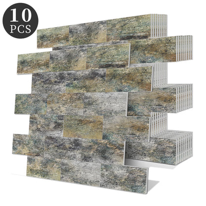 10 Pcs 13.5 X 11.5 Inch Self Adhesive Tile Stickers Waterproof PVC+PE Backsplash Tile Peel and Stick Wall Tiles for Kitchen
