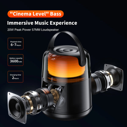 QERE HF55 Mini Portable Wireless Speaker Outdoor Subwoofer With Led Flashing Colorful Metal Bass Speaker