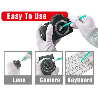 Full Frame Big 6pcs CCD Wet Cleaning Swabs 24mm CMOS Sensor Lens Screen Cleaner Camera Cleaning Suit for Digital DSLR Camera