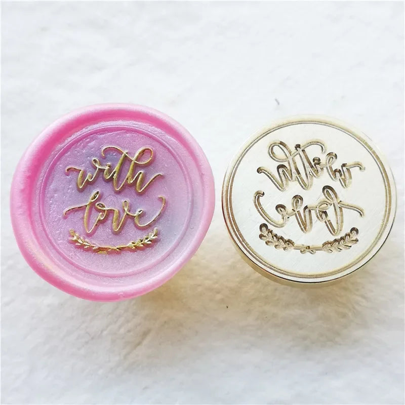 Greeting stamp with love thank you happy birthday christmas handmade Wax Seal Stamp Retro Antique Sealing Wax baby friend gifts