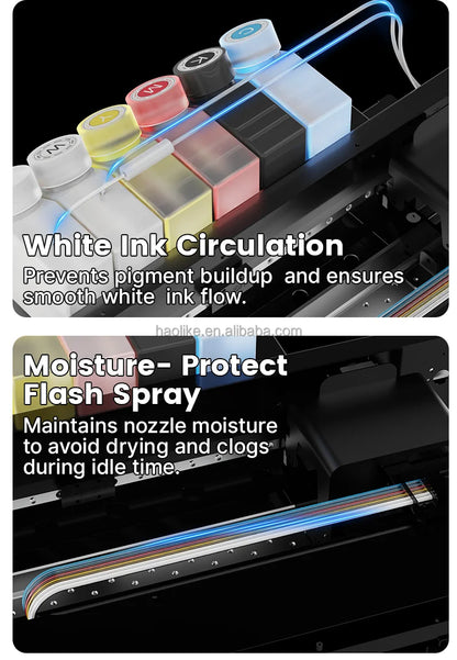 Haolic 13Inch Print on Demand Machine Apron Canvas T-shirt Hoodie Jersey Printing Machine A3 Dtf Printer 30cm Pink Dtf Printer