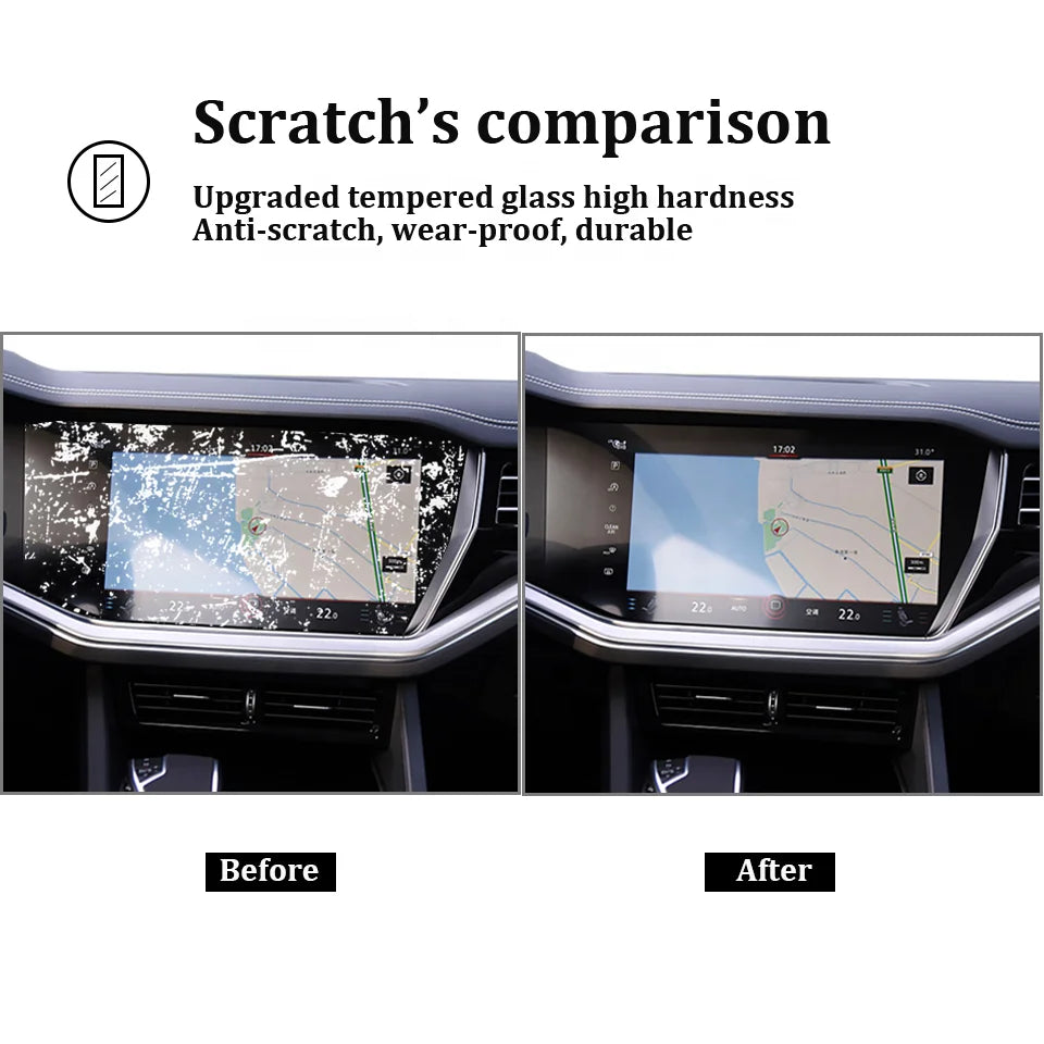 Volkswagen Touareg 2019 2020 Dashboard Panel Digital Cockpit Protector GPS Navigation Screen Tempered Glass Film Display Screen