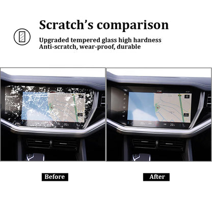 Volkswagen Touareg 2019 2020 Dashboard Panel Digital Cockpit Protector GPS Navigation Screen Tempered Glass Film Display Screen