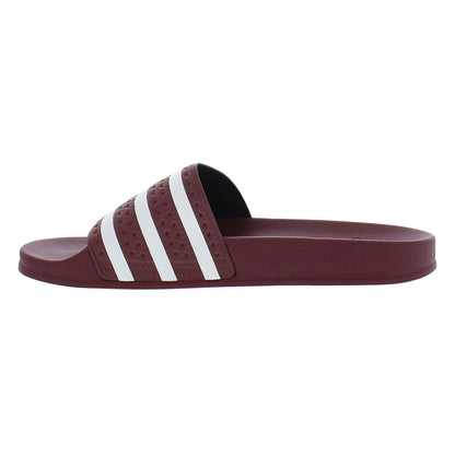 For Adilette Men's Sandals Burgundy/White Color | 100% Authentic Made in Vietnam Model GY1308
