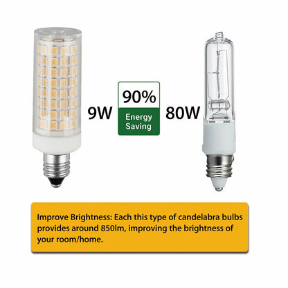 AC110V Brightness Bulb 102LEDs E11/E12/E14/E17 LED Lights Corn Bulbs 9W Replace 80W Halogen Lamp for Home House Lighting Bedroom