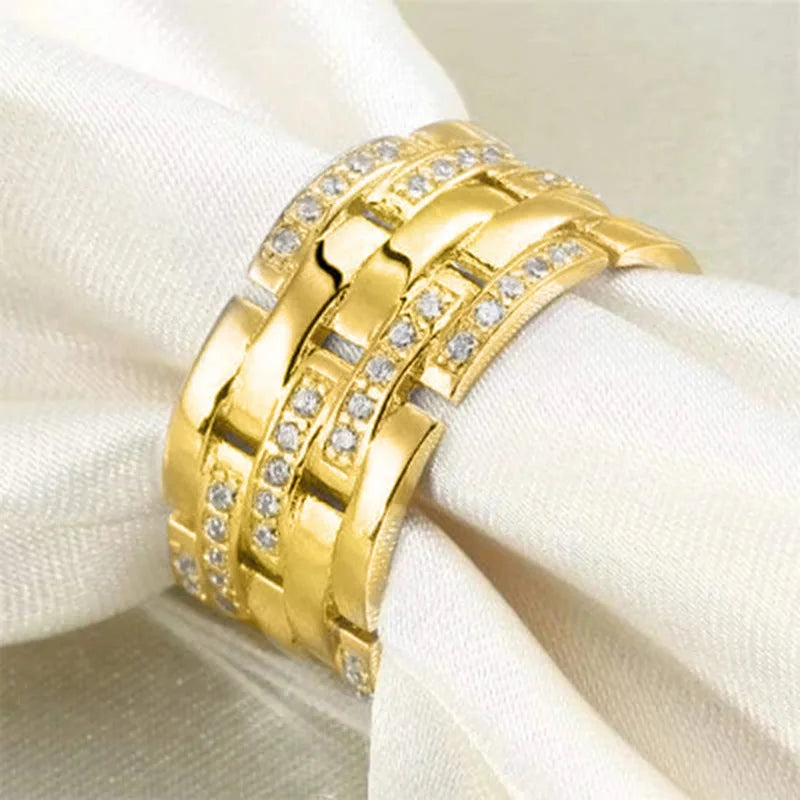 Q653 Silver Diamond Rings Round Brilliant Cut Natural G Color Classic Unisex Wedding Jewelry