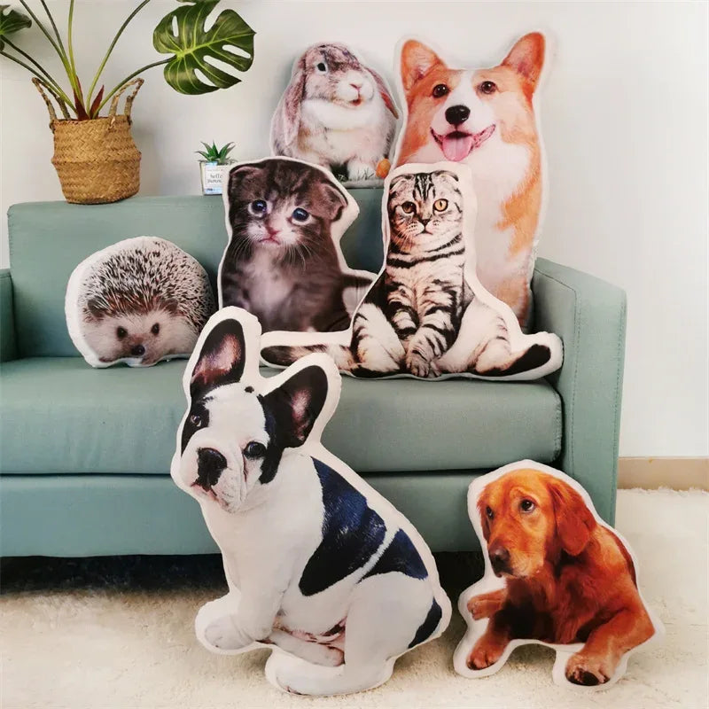 Personalized Photo DIY Pet Cushion Stuffed Animal Pillow Custom Dog Cat Picture Cushion Christmas gifts Loss Memorial gift
