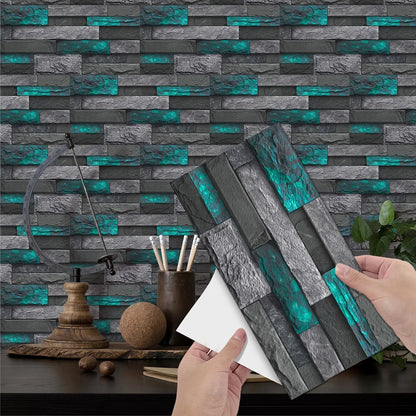5.91X11.81Inch PCS Art Brick Waterproof Wall Sticker Peel and Stick Tile Sticker PVC Self-adhesive Wall Tile for Kitchen