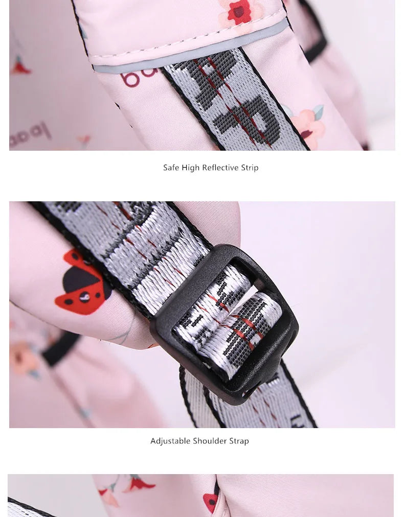 Cherry blossoms elementary school backpack for girls black pink floral bookbag fashion school bags for girls cute flower bookbag