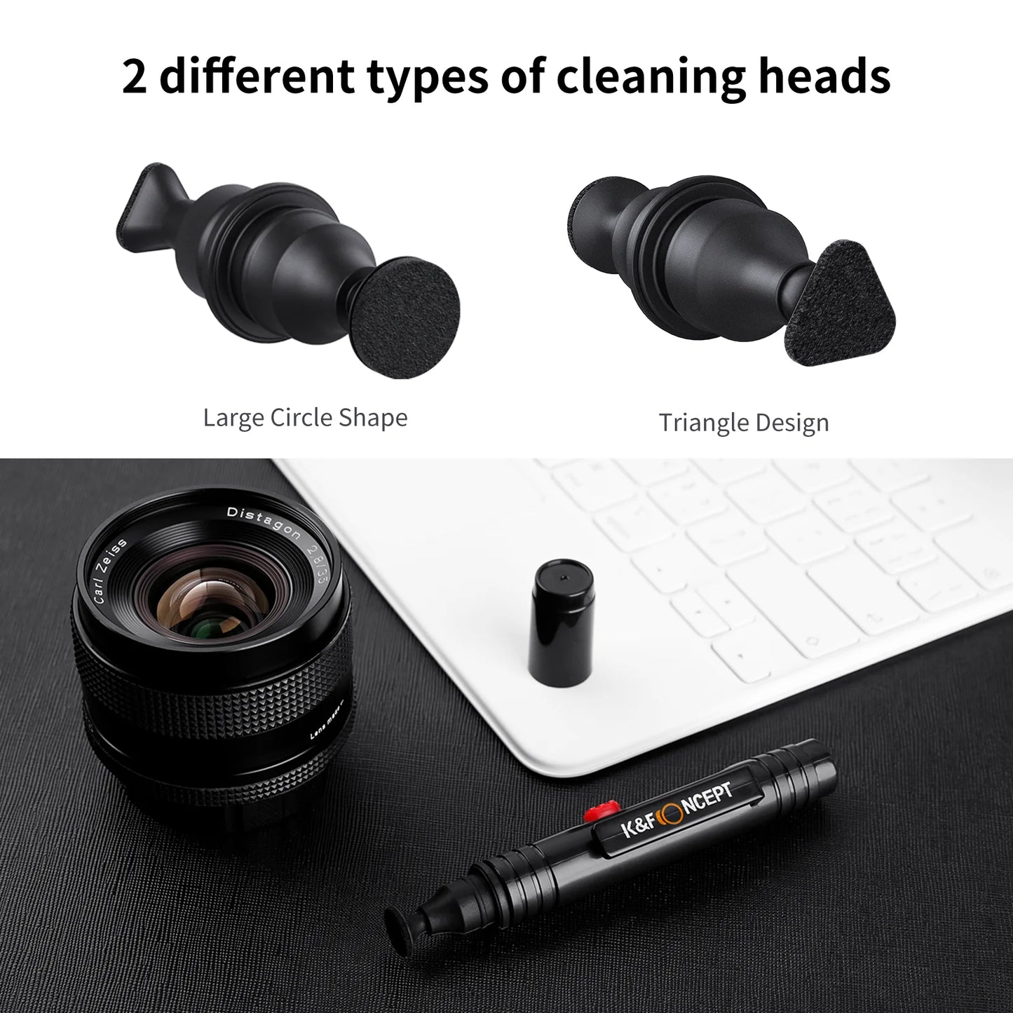 K&F Concept Lens Cleaning Pen with Retractable Soft Brush for DSLR Cameras and Sensitive Electronics Optics Cleaning Tool