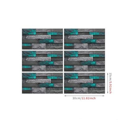 5.91X11.81Inch PCS Art Brick Waterproof Wall Sticker Peel and Stick Tile Sticker PVC Self-adhesive Wall Tile for Kitchen