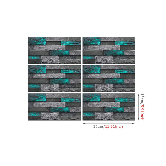 5.91X11.81Inch PCS Art Brick Waterproof Wall Sticker Peel and Stick Tile Sticker PVC Self-adhesive Wall Tile for Kitchen