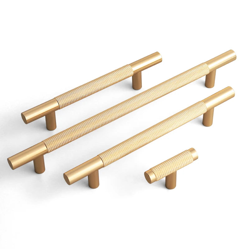 New T Bar Shape Furniture Hardware Supplies Kitchen Gold Cupboard Cabinet Drawer Door Cupboard Knurled  Handles