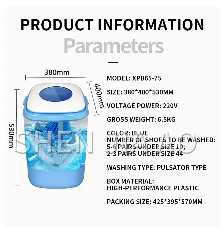 Shoe Washing Machine Household Portable Removable Shoe Washing Machine Socks Washing Machine Integrated Blue Light Antibacterial