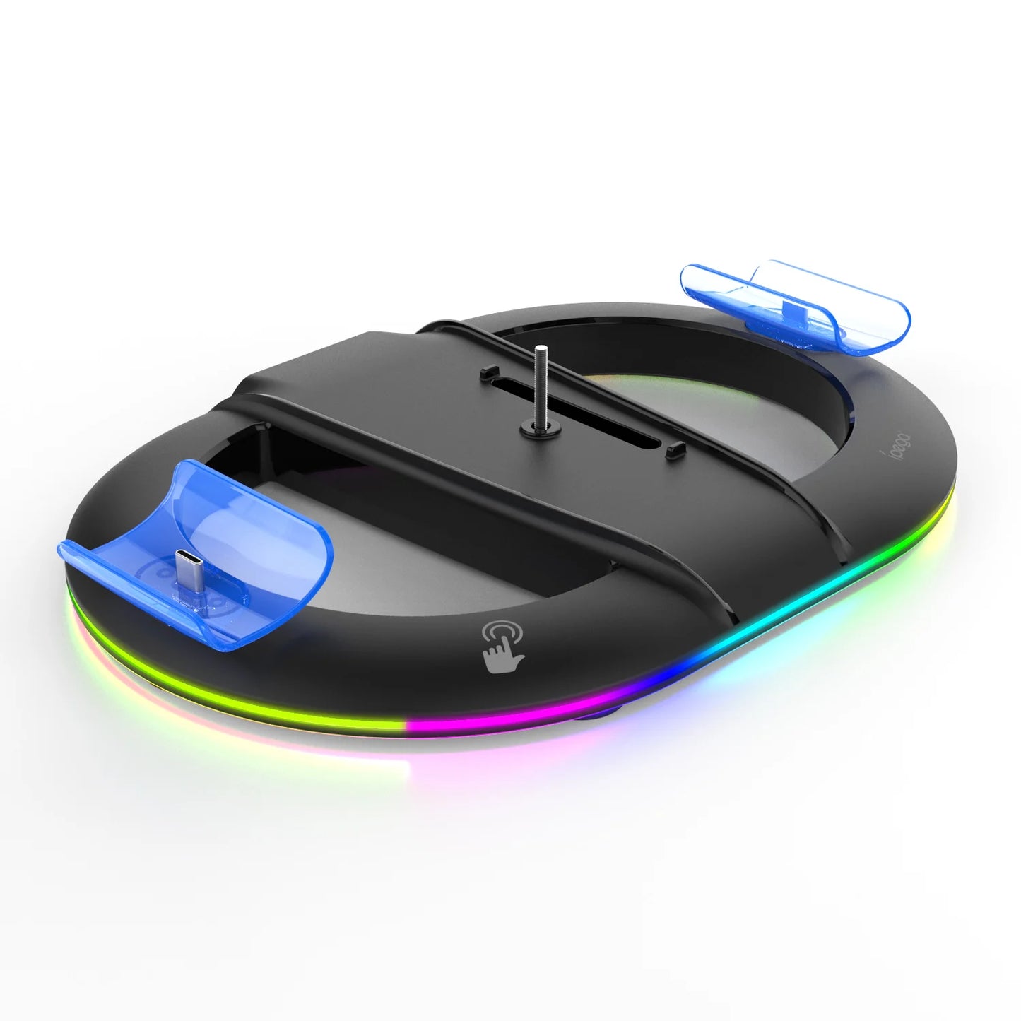 With 14 RGB Lighting  2 Type C Charging Port Vertical Stand Charging Dock for Ps5/ps5 Slim Console Charger