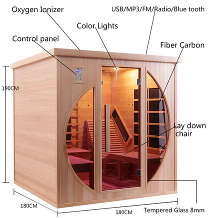 Helius US Warehouse Stock for Sale  Infrared Dry Sauna Room Featuring Hemlock  Wood for Relaxation and Wellness