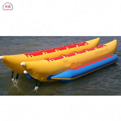 Wholesale  High Quality Inflatable Pvc 10 Person Towable Tube Inflatable Banana Boat Tube Pontoons for Rental