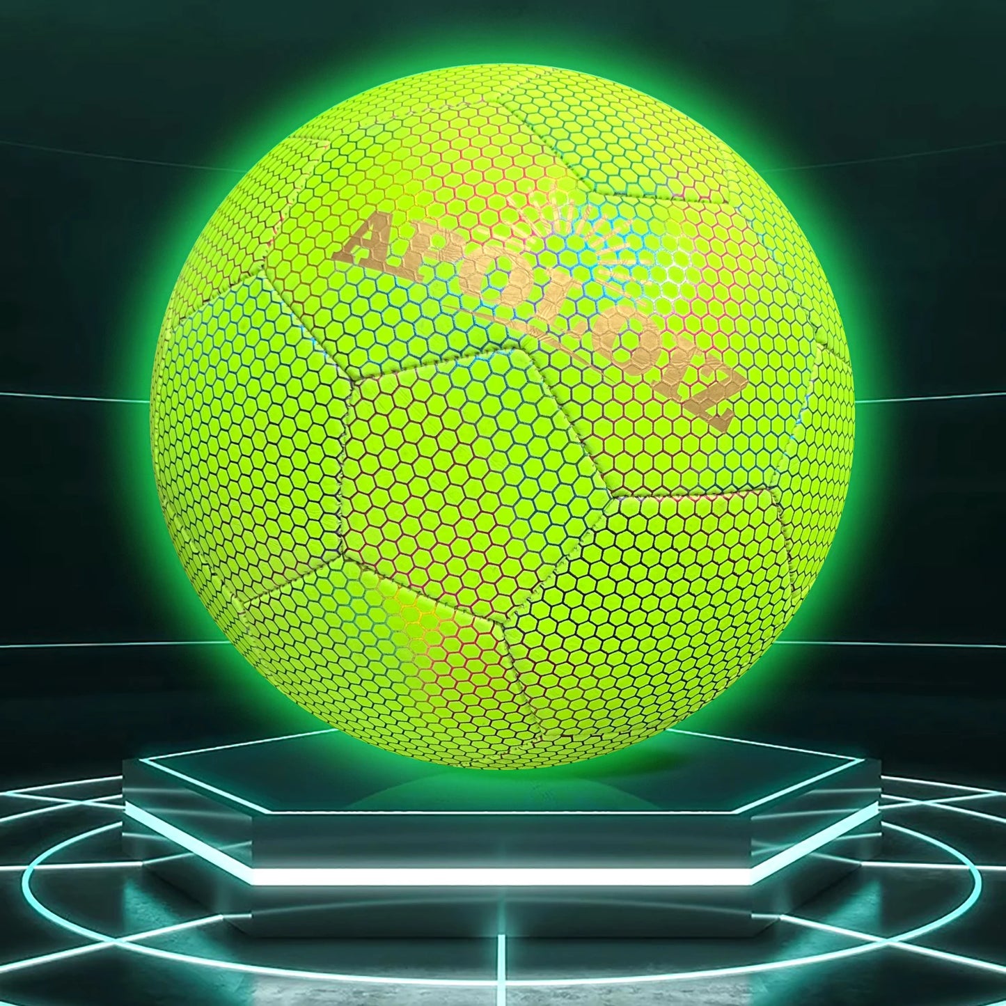 Custom Holographic Soccer Ball Luminous Light Football Glowing in the Dark Soccer Ball  Size 4 5 PU Football for Sport Training