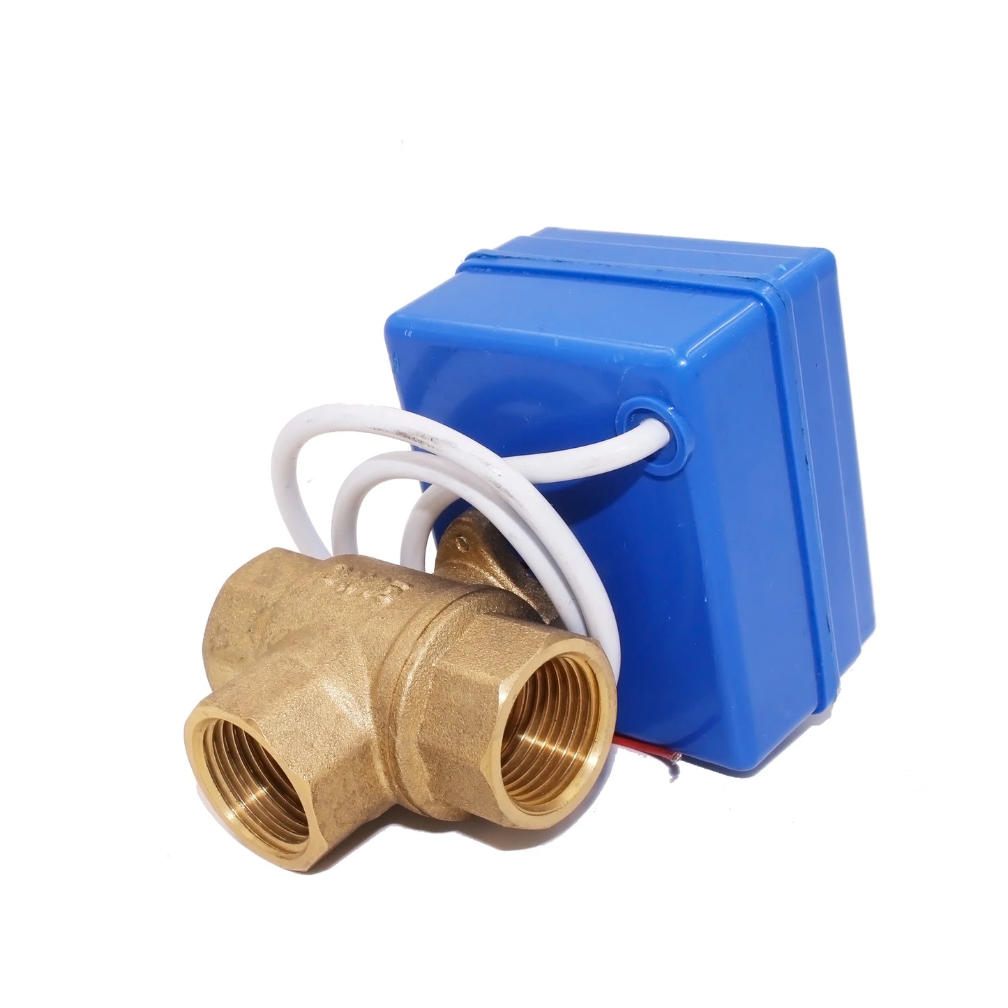 3 Way Valve CWX-20P T-type L-type Vertical Type Dn15 Dn20 Brass 3 Way Electric Actuated Ball Valve