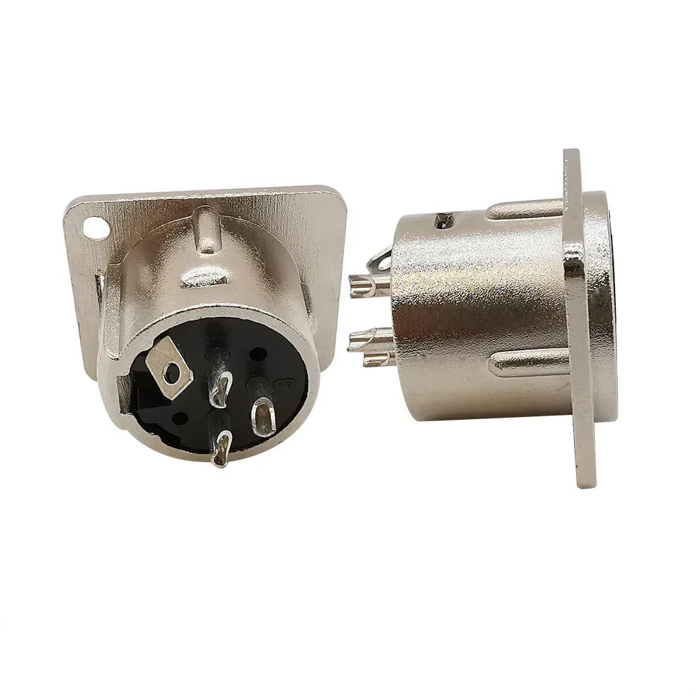 10Pcs XLR 3Pin Male Female Panel Audio Microphone Jack Plug Connector XLR Metal Socket Silver