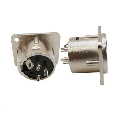 10Pcs XLR 3Pin Male Female Panel Audio Microphone Jack Plug Connector XLR Metal Socket Silver