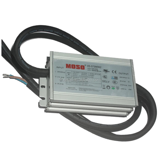 X6-075M062 75W 62V 1.88A Moso Switching Power Supply with IP67 Single Output 88% Efficiency and Constant Power Design by PDG ibma