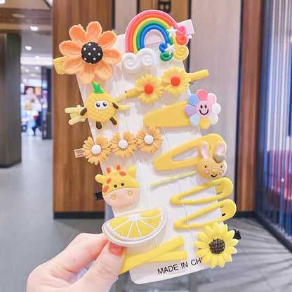 Cute Baby Cartoon Hairpin Handmade Children Hair Accessories Korean Princess Headdress Girls Side Hair Clips for Kids