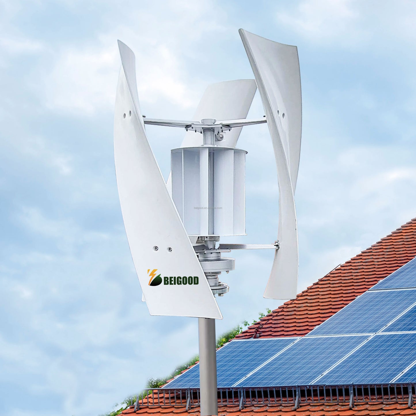 Wind Driven Roof Top Turbine Ventilator Vertical Wind Turbine 1500w Wind Generator 48v  Lithium Battery